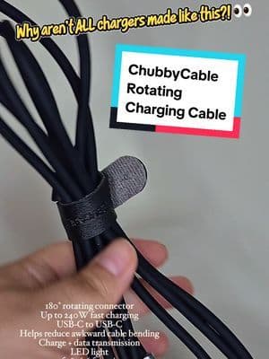Okayyy this charging cable is actually genius 👀🔌 The @Chubbycable RotateX has a 180° rotating USB-C connector, supports up to 240W fast charging, and is designed to help keep your cord from bending awkwardly while you’re using your phone. 🙌 Perfect for charging while scrolling, gaming, watching videos, or just lounging on the couch. ⚡📱 #recharge #phone #fastcharging #tiktokshopstockup #tech