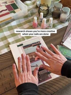 your excuse to buy new nail polish 💅 🩷 so many people have been asking about this perfect pink nail combo & it’s just - 1 coat of @essie’s “mademoiselle” - 1 coat of “birthday girl” - base & top coat 🩷 #scrapbookwithme #giftedbyessie #scrapbookingideas #creativehobbies