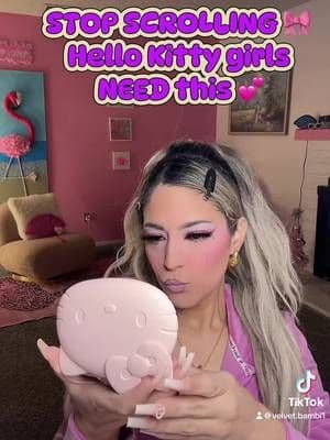 okay but WHY is this Hello Kitty mirror actually elite 🎀✨ light inside + 2x magnification = flawless makeup every time