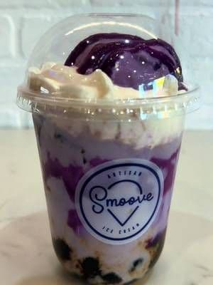 🍠Always stopping by @Smoove Ice Cream to see what new treats they’re creating! This time I went with the OG Ube Boba Float but next time I’m going for the Mango 🥭 Float #bobafloat #milktea #ube #smooveicecream #ad @Invyted - Influencer App