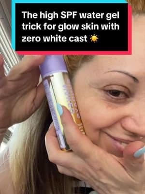 The high SPF water gel trick for glow skin with zero white cast ☀️@Naked Sundays #sensitiveskincare #genxbeauty #tiktokshopfinds