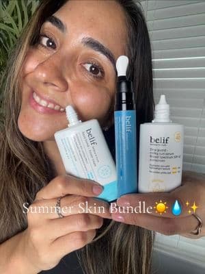 Cooling skincare + SPF + under-eye hydration = my skin’s summer obsession 💦✨ The belif Aqua Bomb bundle is giving fresh