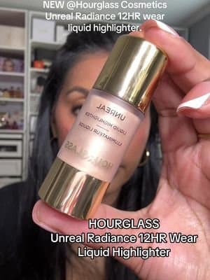 What a gorgeous highlighter shade ( Infinite ). This is the NEW @Hourglass Cosmetics Unreal Radiance 12HR wear liquid highlighter. I have medium to tan skin complexion and this shade was the perfect choice. The shade reminds me of my favorite ABH discontinued Amrezy highlighter, but in liquid form, if you know you know. 🥰 Travel friendly packaging, small enough to fit in a small bag. I actually like the very unique press pump packaging, where you have to press on this rubber push button to release product at the bottom and love how you get a small amount and can press for more if needed. Then dabbed it onto my skin using my fingers and it just blended so beautifully and evenly leaving a beautiful finish that looks stunning. This product is buildable if you want more intensity, you can also apply it in all the areas you want that added glow and lift including inner corners of my eyes, brow bones and cheeks. I loved that it’s a very smooth finish that doesn’t emphasize texture. Available at @Ulta Beauty #giftedbyhourglasscosmetics #hourglasscosmetics #liquidhighlighter #unrealliquidhighlighter #hourglassliquidhighter