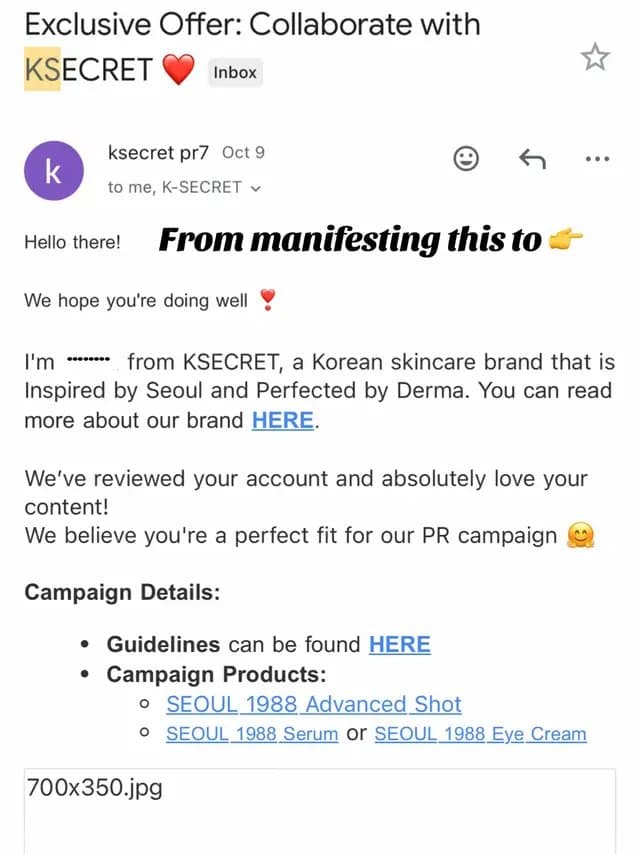 Thank you so much @KSECRET GLOBAL #skincare #prpackage #seoul1988 #ugccommunity