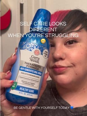 Trying to get back into simple self care routines lately, and this @GuruNanda LLC Anti-Gingivitis Oral Rinse has been one of the easiest additions to my nighttime routine 🤍✨ I love that it’s alcohol-free and fluoride-free, so it feels refreshing without that super intense burning feeling some mouthwashes have. It’s made with CPC to help support healthy gums while helping fight plaque and tartar buildup, and the wild mint flavor leaves my mouth feeling really clean and fresh afterward. 🌿 Lately I’ve been focusing more on realistic self care instead of “perfect” routines, and honestly even small things like brushing my teeth, skincare, and mouthwash feel like tiny wins on hard days. 🫶 #gurunanda #tiktokshopsparkcreator #tiktokshopcreatorpicks #tiktokshopstockup #mouthwash