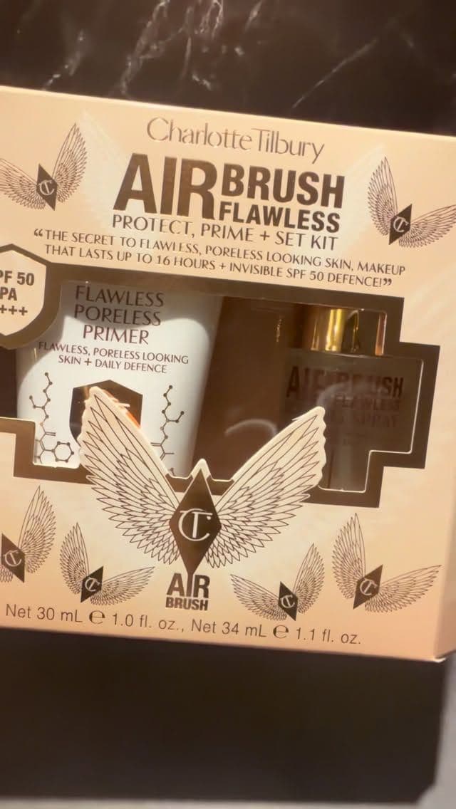 Charlotte Tilbury Airbrush Flawless Protect, Prime & Set Kit.
I got this from Bicester Village for £38 which considerin