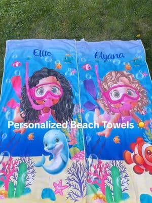 The cutest personalized beach towels for my girls! 🩵 Thank you @Calliegifts for gifting these to us! ☀️🏖️ ✨ Use my code: gift82q7 ✨ #Callie #CallieGifts #Gifted #PersonalizedGifts #BeachDays