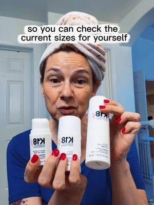 I got absolutely roasted over my K18 bottle, so I went and bought the regular sizes to settle it once and for all 🤣 Mini, full-size, jumbo, and the professional bottle that started K18 bottle gate. #k18 #haircareroutine #damagedhair #tiktokshopcreatorpicks