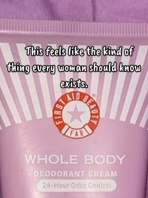 Whole body deodorant just makes sense, especially heading into summer. If you deal with sweat in more places than just your underarms… this one is worth knowing about. ☀️✨ First Aid Beauty whole body deodorant #firstaidbeauty #bodycarefinds #summerbeauty #tiktokshopfinds #millennialmom @First Aid Beauty