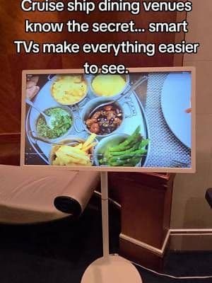 Cruise ship dining venue vibes made me appreciate my Apolosign Smart TV at home even more. Smart TVs are everywhere onboard because they make info and entertainment easy to see. #TikTokShop #SmartTV #Apolosign #CruiseTok #Travelholics