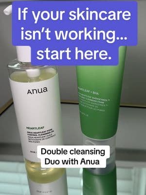 If your skin still feels congested, irritated, or like your products aren’t doing much, it’s probably not the serums. Double cleansing comes first. Oil removes sunscreen + buildup. Foam actually cleans the skin. You don’t have to start with a duo… but this Anua Heartleaf set is the best value and takes the guesswork out of it. Clean skin changes everything. #TikTokCreatorSearchInsightsIncentive #D#DoubleCleansingK#KoreanSkincareSensitiveSkin #tiktokshopholidayhaul