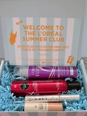 AD. Thank you so much for my L'Oréal Summer Club box featuring some of @L’Oréal Paris iconic Summer staples 🌞🩵 I can't wait to try them all 🩵 #AD @L'Oréal Paris UK #lorealparis