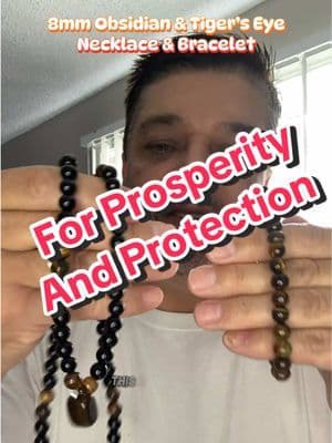 8mm Obsidian & Tigerโs Eye Necklace & Bracelet #necklaceandbraceletset #obsidian #tigerseye #fashionjewelry #tiktokmadem