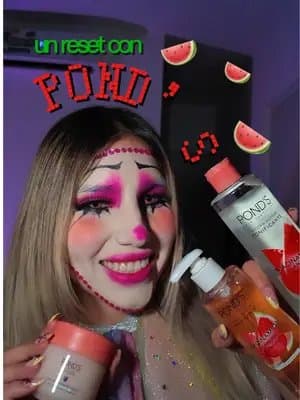 Para que mi rutina después de mis maquillajes de Halloween sean mucho más sencillo siempre usar una doble limpieza mientras cuido mi carita por la niacinamida y la sandía complex🍉 @POND´s México @For_Me #ResetDeHalloweenPonds #PondsFM #Publicidad #payaso #skincare