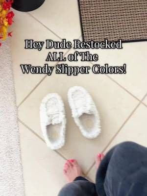 Whe. These launched last year ya girl flipped! These are so cute, comfortable and cozy! If you didn’t get them last year grab them this year! So stinkin cute and they have a regular sole so they can be worn outside. #heydude #wendyslippers #slippers #fallvibes #cozyseason #ttsfashionfam #tiktokshopcreatorpicks #fuzzyslippers