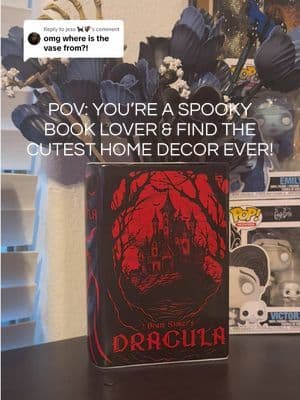 Replying to @jess 🐈⬛🦇 BookTok home decor finds are getting dangerous for my wallet. This Dracula ceramic book vase is the perfect gothic bookshelf decor for spooky readers, horror lovers, dark academia aesthetics, Halloween home decor, and cozy reading nooks. A unique decor piece that looks like a book but functions as a vase or desk organizer. #BookTok #dealsforyoudays #tiktokshopcreatorpicks #summerwins #dfyd @QVC, Inc @QVC Home