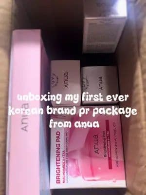 unboxing my first ever korean brand pr package from anua. thank you @YesStyle @YesStyleInfluencers and @anua_global. I've been loving it 🥰 #pr #fyp #kbeauty #anua #skincare
