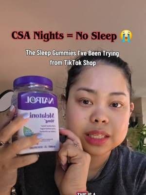 Because of my CSA, I tend to wake up during the night and it makes it hard to stay asleep 😭🌙 I’ve been trying these Natrol Melatonin 10 mg Gummies from TikTok Shop as part of my nighttime routine and I like how easy they are to take. Strawberry flavored, simple, and made to help you fall asleep faster, stay asleep longer, and wake up refreshed ✨ 😌 Sleep really is self-care 🤍 #sleepsupport #melatoningummies #nightroutine #tiktokshopfind #wellnessjourney