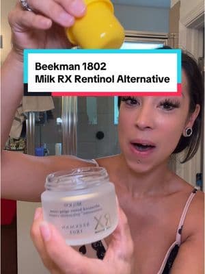This Milk RX from Beekman 1802 is just what I needed! It is a retinol alternative that is meant to outperform retinols AND build collagen PLUS strengthen your skin barrier 🫶🏼 feels amazing to! #milkrx #beekman1802 #retinolalternative #skinbarrierrepair #skincare #tiktokshopcreatorpicks #creatoricons #ttscreatorbash #dealsforyoudays #tiktokshopsummerturnup #ifyouknowyouknow
