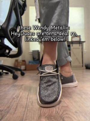 These Wendy metallic sparkle HeyDudes are giving me life rn. And the glitter doesn’t come off! #sliponshoes #heydude #tiktokshopjumpstartsale #shoes #heydudeshoes