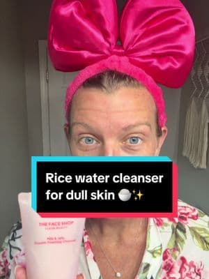 If your skin looks dull and tired, try a rice water cleanser 🍚✨ This @The Face Shop US Korean skincare face wash cleanses without leaving my skin feeling stripped and leaves my skin looking brighter and refreshed. #tiktokshopsummersale #summerwins #weeklydeals #falldealsforyou #tiktokshopcybermonday rice water cleanser, rice water skincare, Korean skincare, Korean face wash, brightening cleanser, cleanser for dull skin, dull skin routine, glowing skin routine, brighter looking skin, hydrating face cleanser, gentle facial cleanser, cream to foam cleanser, Korean beauty products, skincare for women over 40, mature skin cleanser
