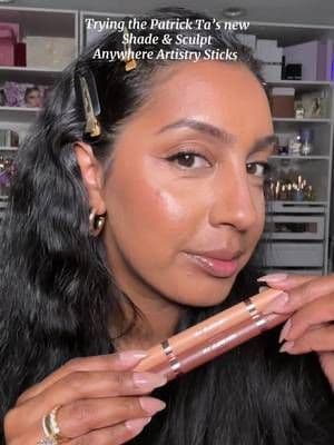 Trying @Patrick Ta Beauty new Shade & Sculpt Anywhere Artistry sticks. Love how I can easily sculpt anywhere I want to brighten and sculpt. I love how easy they make it to sculpt and brighten exactly where I want. The shades are gorgeous, and that creamy formula blends so effortlessly into the skin, it literally blew me away! Using shades: Beam and Toasted @patrick ta #gifted #patricktabeauty #scuplting #contour #patricktasculptstick
