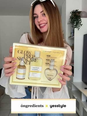 Werbung✨ Do you want the same glow effect? The set is available for order on YesStyle🛍️ 🎁Use my discount code ALINA0303💓 @YesStyle @YesStyleInfluencers @ongredients_official #ongredients #yesstyle #glowprepskincareset #glassskin #yesstyleinfluencers