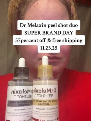 These Peel shots by Dr. Melaxin are amazing. @Dr Melaxin Official #peelshot #drmelaxin #drmelaxinpeelshot #tiktokshopcybermonday #tiktokshopblackfriday Set of 2 includes - exfoliating black rice ampoule (go at the blackheads/sebum) exfoliating white rice ampoule (brightening/gets dead skin & residue) On sale today 57percent off on TikTok shop 11.23.25 & free shipping