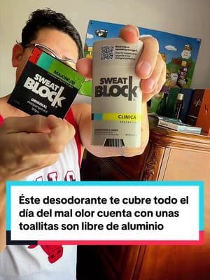 Este desodorante es tan bueno es libre de aluminio, protege como no tienes idea, me encanta porque mi esposo lo utiliza él va a trabajar va al gimnasio o sea sale a patinar y no le da mal olor en las axilas o no le da grajo como decimos nosotros en mi país es buenísimo y también cuenta con unas toallitas que te sirven para limpiar en la noche y mantener tus axilas súper limpias y frescas y sin mal olor.#desodorante #deodorant #clean#SummerWins #axilas @SweatBlock @SweatBlock @SweatBlock #desodorante SweatBlock #DesodoranteClinico #ClinicalDeodorant #DesodoranteLibreDeAluminio #AluminumFreeDeodorant #CuidadoDeAxilas #UnderarmCare #AxilasFrescas #ControlDeOlor #OdorControl #ProteccionTodoElDia #RutinaDeNoche #NightRoutine #ToallitasParaAxilas #UnderarmWipes #HigienePersonal #CuidadoPersonal #FreshAllDay #DeodorantRoutine #BeautyTok #TikTokShopFinds #TikTokShopDeals #MamaSeCuida #BlakeBeautyCare#deodorante
