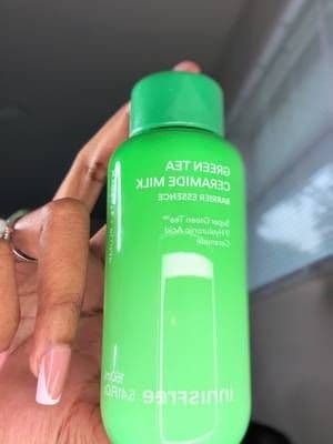 green tea milky toner from @Innisfree US 🌱🍵 #tiktokshop #summerwins #skincare #koreanskincare