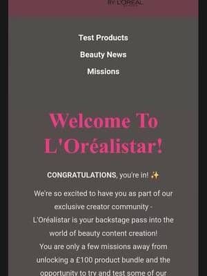 So happy to now be a member of L'Oréalstar and quickly reached level Rising Star ⭐✨✨ #lorealstar #loreal #community #ad #influencer ✨ Come and join me for amazing opportunities 👇👇👇👇 https://uk.lorealistar.com?referralCode=146459200