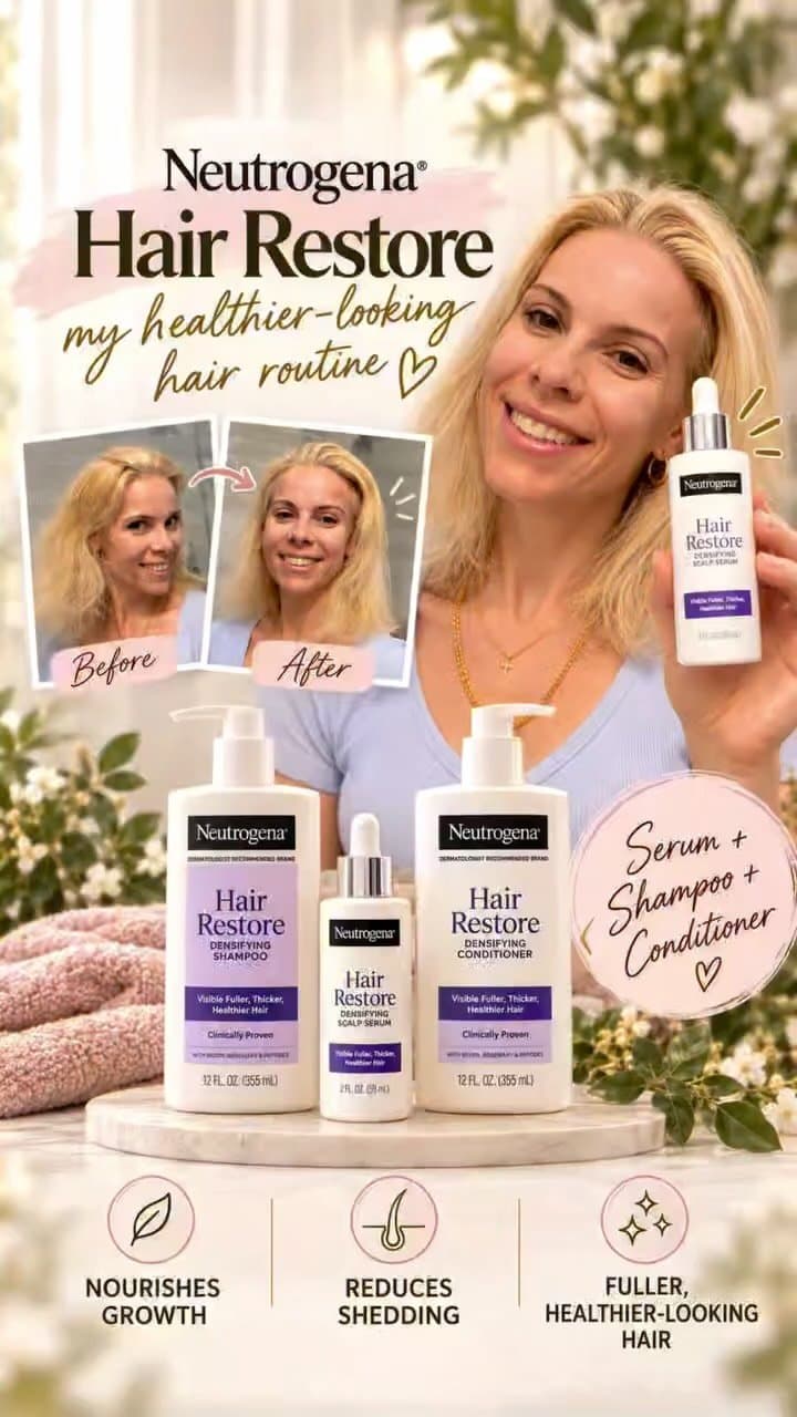 #AD My new hair routine starts at the root. I’ve been using the New Neutrogena Hair Restore line: the Advanced Growth Su