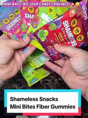 π¬ SOUR CANDY LOVERS, THIS ONE'S FOR YOU! π€―π Shameless Snacks Mini Bites are putting a whole new spin on sour gummy candy! π β¨ Just 1g of sugar per bag β¨ Only 30 calories β¨ 10g of fiber β¨ 28 individually wrapped snack bags β¨ 4 different varieties These low sugar sour gummies are such a convenient option when you're craving something sweet and sour! Perfect for on-the-go snacking, your desk drawer, or keeping a little treat handy! π π Are you team SWEET or team SOUR?! Tell me below! π #fiber #candy #healthy #sour #tiktokshopblackfriday