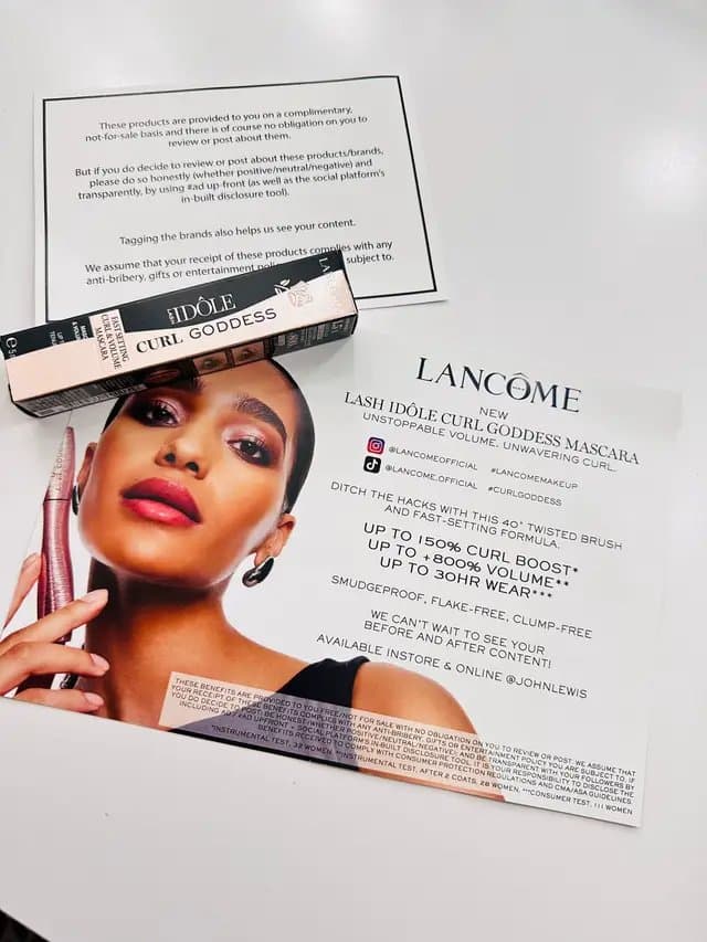 Thank you @Lancome and L'orealistarUK #lorealistaruk #lorealistarfav #ad #prpackage #lancomeidolemascara