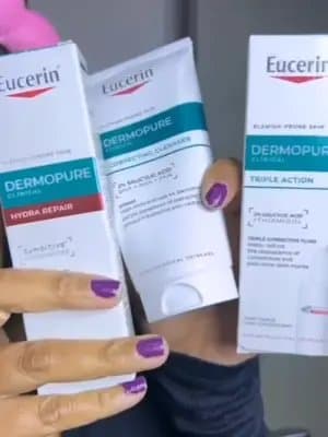 This is what my skin needed the whole time ✨ I stopped chasing every viral product and decided to stick to one routine for my blemish-prone skin. I went to Dis-Chem and got my Eucerin DermoPure Clinical 3-step: Step 1: Purifying Cleansing Gel Step 2: Triple Action Correcting Serum to target blemishes and stubborn post-acne marks Step 3: I chose the Hydra Repair Cream for deep, soothing hydration Using the products together gives the best results. It's gentle yet effective, doesn't dry out my skin and feels so balanced. I'm focusing on consistency and loving clearer-looking skin and reduced appearance of breakouts over time. I got mine at Dis-Chem on the 3-for-2 promotion and swiped my Benefit Rewards card for an extra 10% off. Shop before 14 September 2026 at Dis-Chem and before 22 September 2026 at Clicks for the same deal. @eucerin_sa #acneproneskin #EucerinDermoPure #ClearSkinConfidence #Ad SA's number 1 Dermatologist Recommended Brand for Acne-Prone Skin_. _Market Survey, October 2025