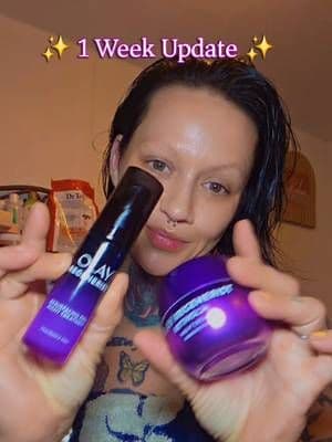 ✨ WEEK 1 CHECK-IN ✨ I'm officially halfway through my 2-week test of the Olay Regenerist Resurfacing Peel + Retinol24, a
