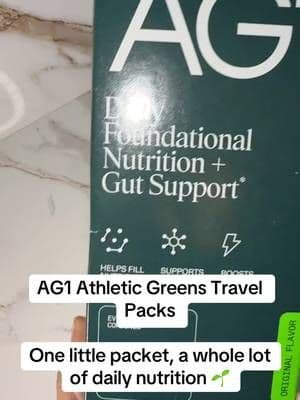 AG1 makes it easy to add greens, vitamins, minerals, probiotics, and other nutrients to your daily routine. These travel packs make it even easier to take on the go. #AG1 #AthleticGreens #DailyGreens #WellnessRoutine #TikTokShop