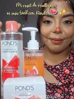 Mi piel después del maquillaje de Halloween necesita el mejor cuidado 🍉✨ Hago mi reset completo con la línea Niacinamida + Sandía Complex Tonificante de Pond’s. Gracias a las propiedades de la Niacinamida y el extracto de Sandía, la línea de Ponds deja mi piel 100% limpia, luminosa y súper hidratada. 💖🎃 #ResetDeHalloweenPonds #Publicidad #pondsfm Salud es Belleza 123300EL950026 @POND´s México @For_Me