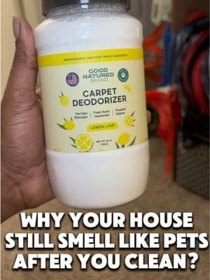 Girl we not finna have the house smelling like nothing but pets and yesterday’s mess 😭🍋🧹 Let’s get these carpets smelling fresh! @Good Natured Brand #TikTokShop #CleaningTok #CarpetFreshener #PetOdor #HomeCleaning